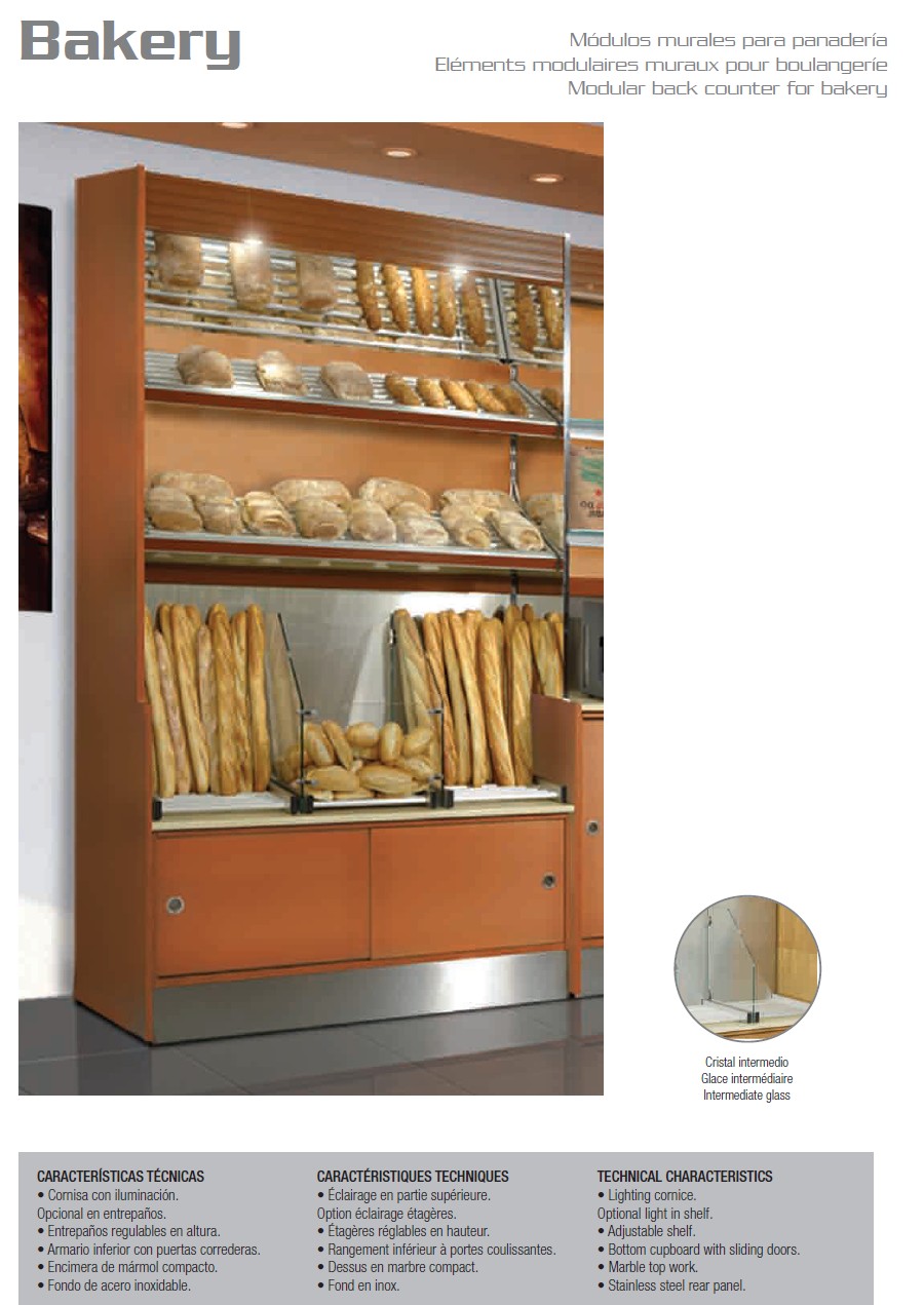 estantes de panaderia